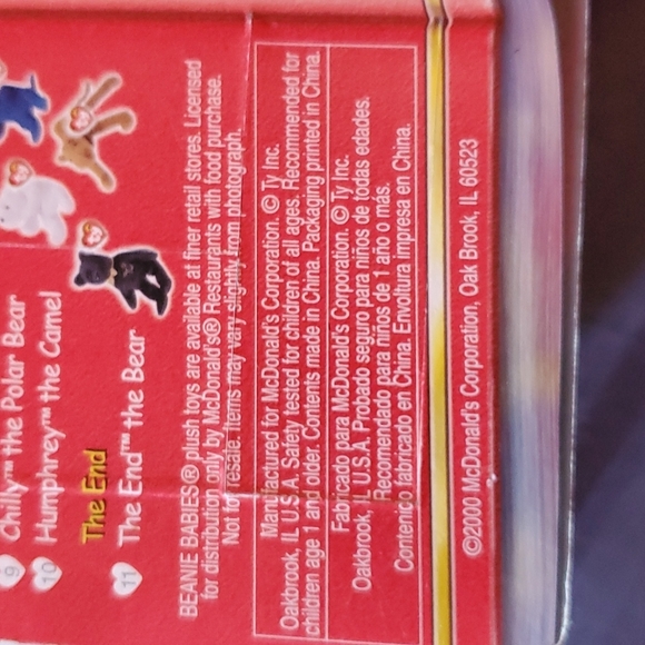 BEANIE BABIES TY INTERNATIONAL BEARS II SPANGLE MCDONALD 2000 RARE MISPRINT - Picture 3 of 3